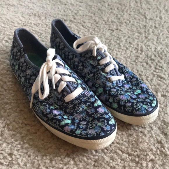 Blue floral sneakers Clearance